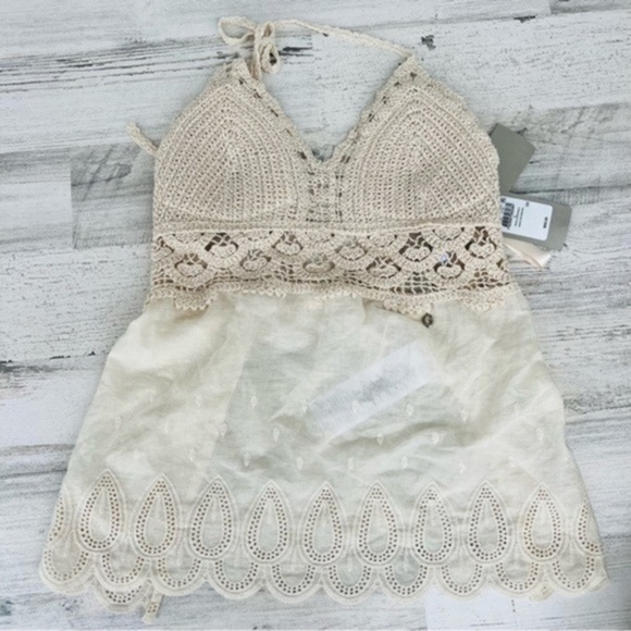NEW! Guess Crochet Grace Cotton Halter Top Size Large - Picture 1 of 16